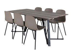 Маса и столове за трапезария Dallas 1348 (Beige + Черен)