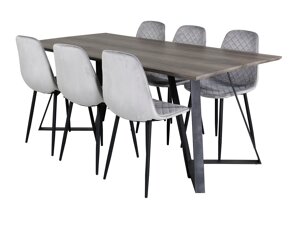 Маса и столове за трапезария Dallas 1357 (Сив + Черен)