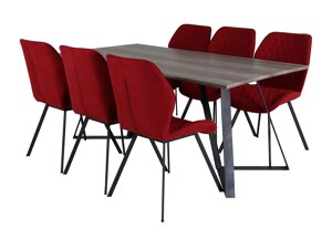 Маса и столове за трапезария Dallas 1359 (Червен + Черен)