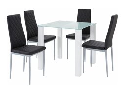 Маса и столове за трапезария Denton 279 (Бял + Черен + Сив)