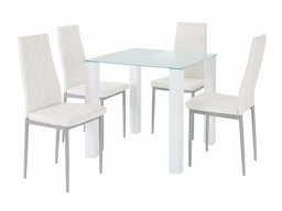 Маса и столове за трапезария Denton 279 (Бял + Сив + Бял)