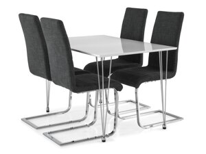 Маса и столове за трапезария Scandinavian Choice 614 (Сив + Сребро)