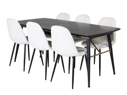 Маса и столове за трапезария Dallas 1443 (Бял + Черен)
