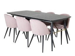Маса и столове за трапезария Dallas 1447 (Роза + Черен)