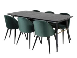 Маса и столове за трапезария Dallas 1449 (Зелен + Черен)