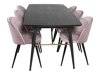 Маса и столове за трапезария Dallas 1449 (Роза + Черен)