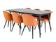 Маса и столове за трапезария Dallas 1449 (Оранжев + Черен)