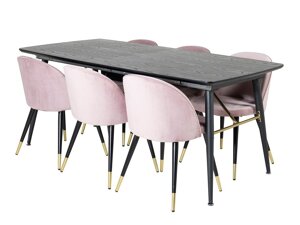Маса и столове за трапезария Dallas 1451 (Роза + Черен)