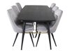 Маса и столове за трапезария Dallas 1453 (Светло сив + Черен)