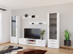 Wohnzimmer-Sets Charlotte E109 (Weiß + Weiß glänzend)