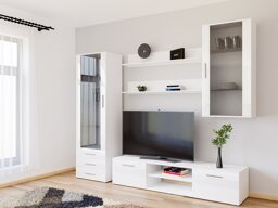 Wohnzimmer-Sets Charlotte E114 (Weiß + Weiß glänzend)