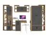 Möbel-Set Akron N104 (Gloss grau + Artisan Eichenholzoptik)