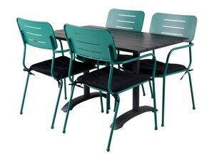 Galds un krēslu komplekts Dallas 2148 (Zaļš + Melns)