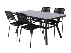 Conjunto de mesa e cadeiras Dallas 2193 (Preto)