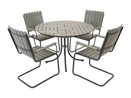 Conjunto de mesa y sillas Dallas 2207 (Gris + Negro)