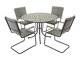 Conjunto de mesa e cadeiras Dallas 2207 (Cinzento + Preto)
