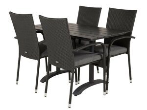 Conjunto de mesa y sillas Dallas 2209 (Negro + Gris)