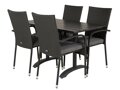 Σετ Τραπέζι και καρέκλες Dallas 2209 (Μαύρο + Γκρι)