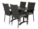 Conjunto de mesa e cadeiras Dallas 2209 (Preto + Cinzento)