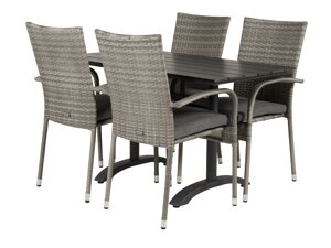 Tisch und Stühle Dallas 2209 (Grau + Dunkelgrau)