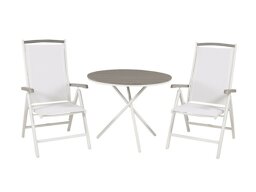Conjunto de mesa e cadeiras Dallas 2245 (Branco + Cinzento)