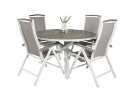 Tisch und Stühle Dallas 2347 (Grau + Weiß)