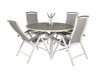 Conjunto de mesa e cadeiras Dallas 2347 (Cinzento + Branco)