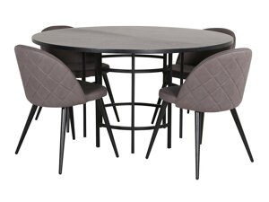 Маса и столове за трапезария Dallas 2386 (Черен + Сив)