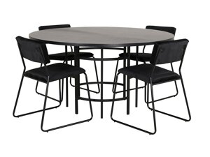 Маса и столове за трапезария Dallas 2393 (Черен)
