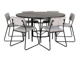 Маса и столове за трапезария Dallas 2399 (Черен + Сив)