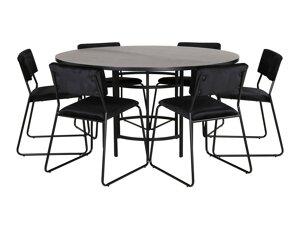 Маса и столове за трапезария Dallas 2399 (Черен)