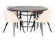 Маса и столове за трапезария Dallas 2386 (Черен + Сметана)