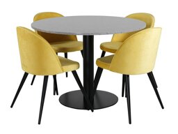 Маса и столове за трапезария Dallas 2442 (Черен + Жълт)
