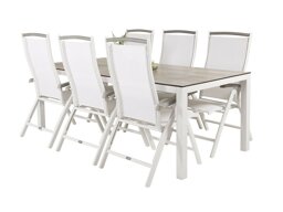 Tisch und Stühle Dallas 2492 (Weiss + Grau)