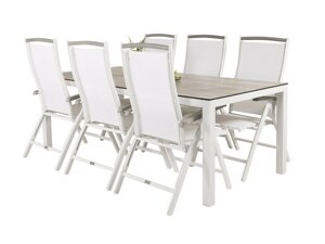 Conjunto de mesa y sillas Dallas 2492 (Blanco + Gris)