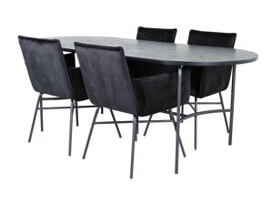 Маса и столове за трапезария Dallas 2528 (Черен)