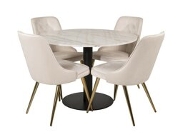 Conjunto de comedor Dallas 2570 (Beige + Latón)