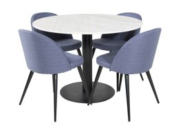 Conjunto de comedor Dallas 2572 (Negro + Azul)