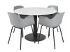 Маса и столове за трапезария Dallas 2606 (Сив + Черен + Бял)