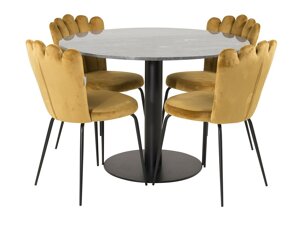 Маса и столове за трапезария Dallas 2624 (Жълт + Черен)