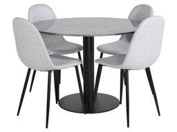 Маса и столове за трапезария Dallas 2627 (Сив + Черен)