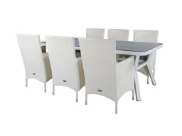 Σετ Τραπέζι και καρέκλες Dallas 2987 (Άσπρο + Γκρι)