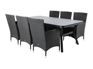 Conjunto de mesa y sillas Dallas 2987 (Negro + Gris)