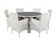 Conjunto de mesa y sillas Dallas 3018 (Blanco + Gris)