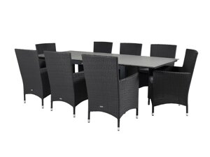 Стол и стулья Dallas 3026 (Чёрный + Серый)