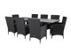 Conjunto de mesa y sillas Dallas 3026 (Negro + Gris)