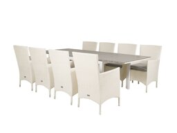Conjunto de mesa e cadeiras Dallas 3026 (Branco + Cinzento)