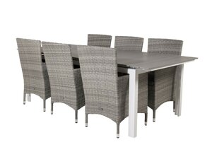 Conjunto de mesa e cadeiras Dallas 3030 (Branco + Cinzento)