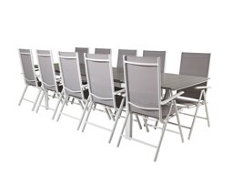 Tisch und Stühle Dallas 3032 (Weiss + Grau)