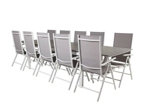 Tisch und Stühle Dallas 3032 (Weiß + Grau)